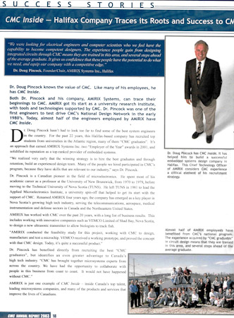 <B>Excerpt from Canadian Microelectronics Corporation 2003 Annual Report