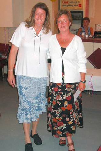 Liz Turpin and Marilyn at madeleine's 75th